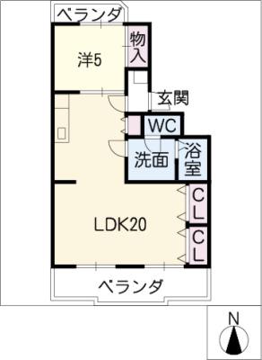 レヂデンス尾崎(1LDK/1階)の間取り写真