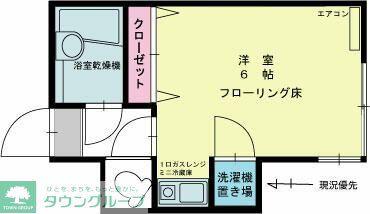 プラムガーデン(ワンルーム/2階)の間取り写真