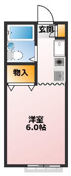 YK2913(ワンルーム/1階)の間取り写真