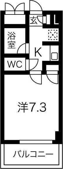 レクサス(1K/3階)の間取り写真