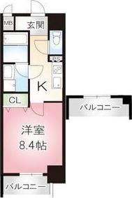 ECRIN 上前津(1K/6階)の間取り写真