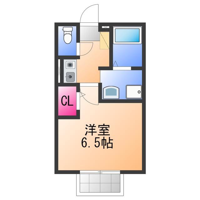 セジュールZIROZA B棟(1K/1階)の間取り写真