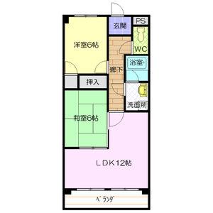 アクシス呼続(2LDK/2階)の間取り写真