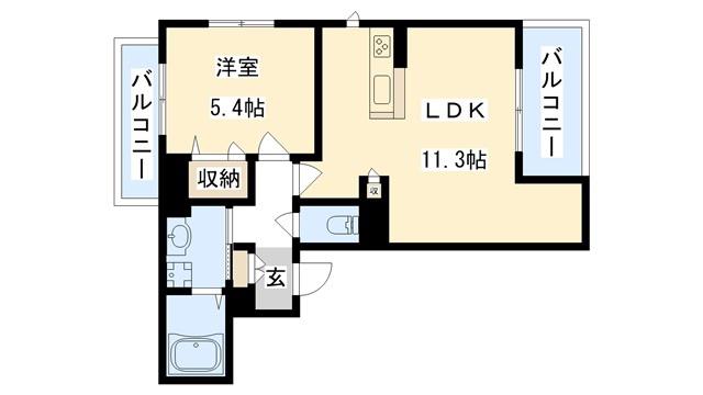 SHA MAISON ARBRE(1LDK/3階)の間取り写真