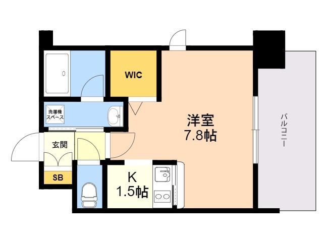 エンクレスト博多REY(1K/12階)の間取り写真