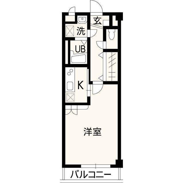 タサキヒルズB(1K/2階)の間取り写真