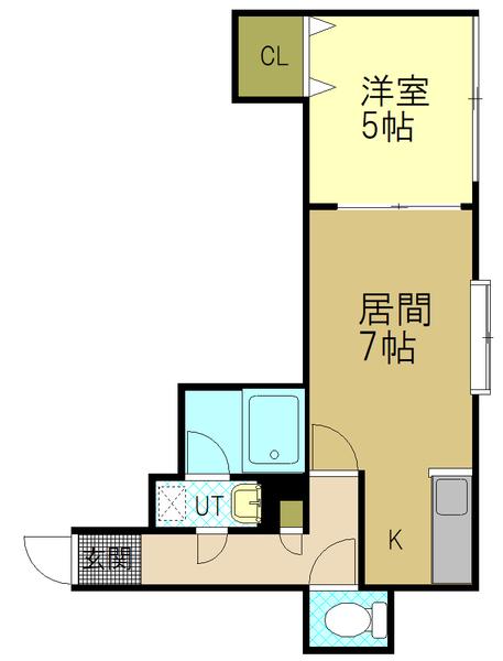 ロアール(1LDK/2階)の間取り写真