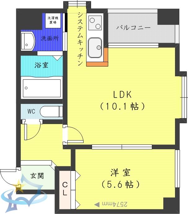 ノヴァクリスタル(1LDK/8階)の間取り写真