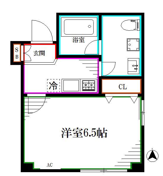 マイン中野(1K/3階)の間取り写真