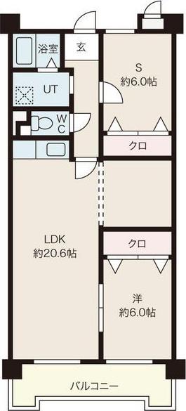 サンコートごきそ(2LDK/6階)の間取り写真
