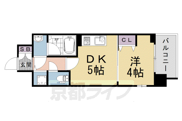 ベラジオ 雅び 京都七条ウエストII(1DK/10階)の間取り写真