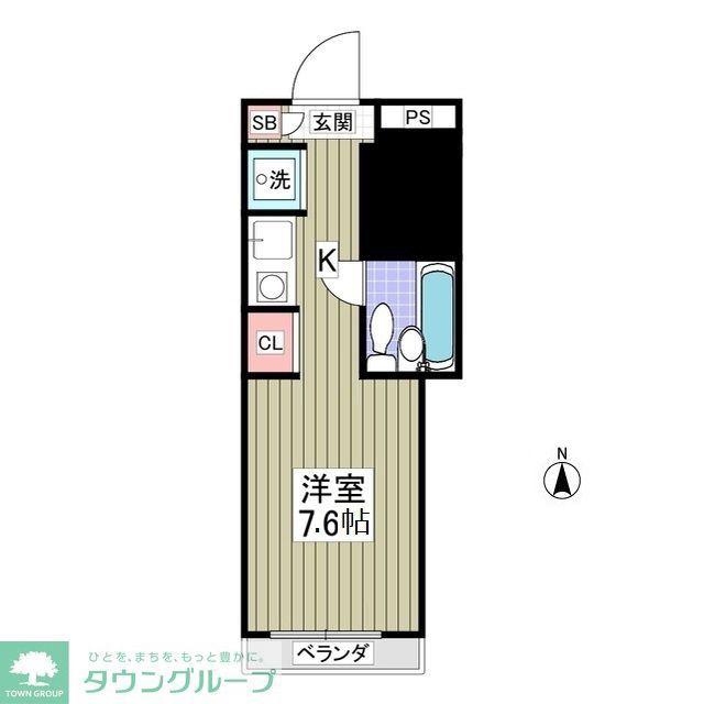ペアハイツ世田谷(ワンルーム/1階)の間取り写真