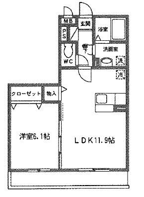 グランドソレーユ(1LDK/2階)の間取り写真