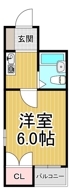グローリー立花(1K/2階)の間取り写真