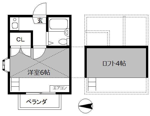 MY YOU HOUSE(1K/2階)の間取り写真