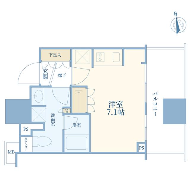クレヴィアタワー大井町THE RESIDENCE(ワンルーム/3階)の間取り写真