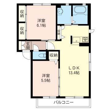 パティオ・シャルム(2LDK/1階)の間取り写真