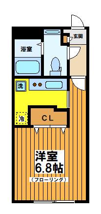 BRANCHE中野富士見町(ワンルーム/1階)の間取り写真