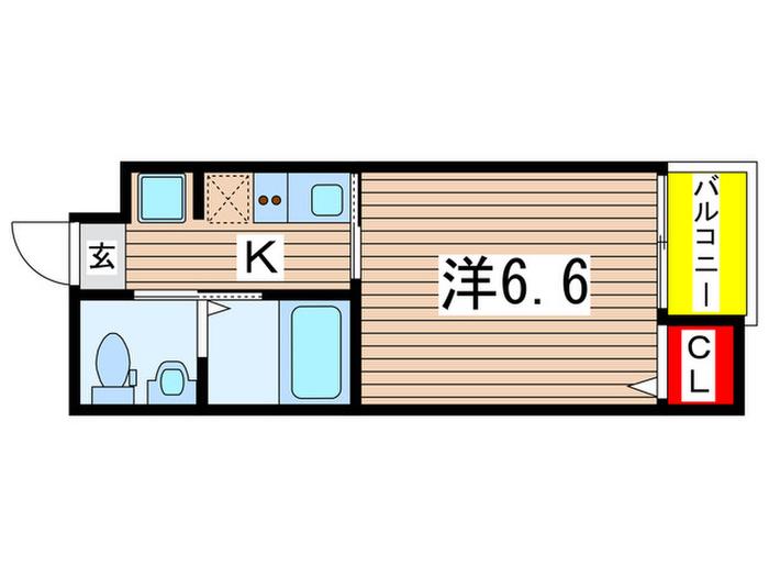 HACHEZ千葉(1K/2階)の間取り写真