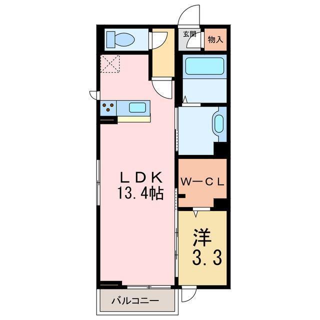 レーヴリッチ(1LDK/2階)の間取り写真