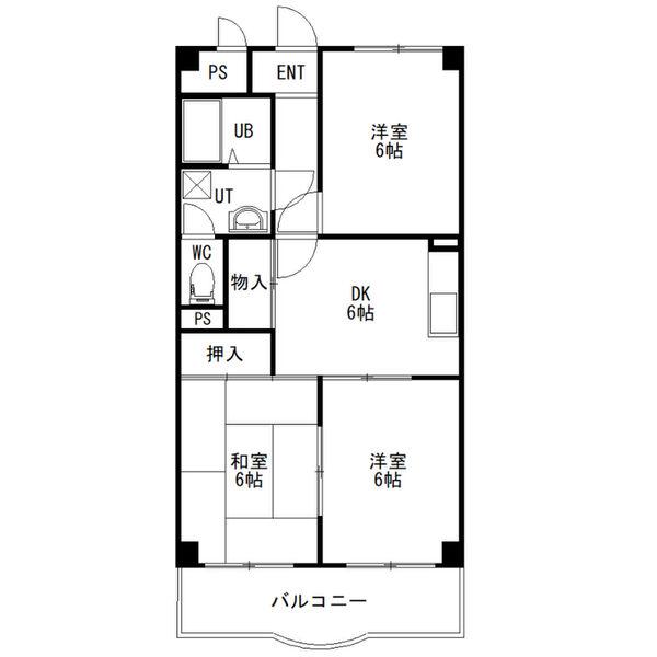 アーバンヒルズ(3DK/7階)の間取り写真