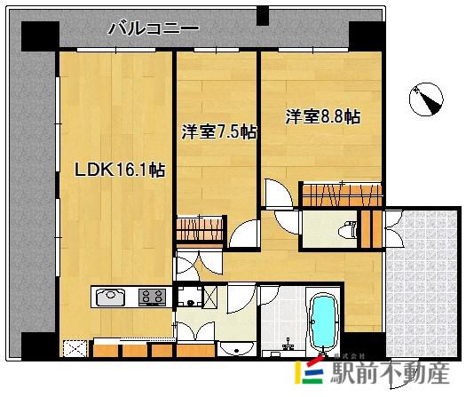 ザ・リンドス(2LDK/9階)の間取り写真