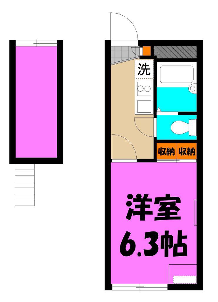 エクレール(1K/1階)の間取り写真