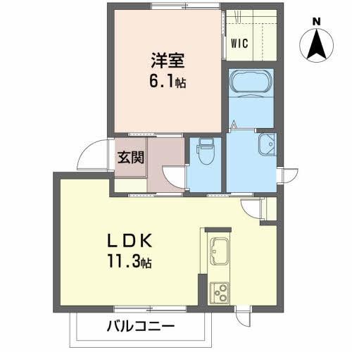 シャーメゾンTARO(1LDK/2階)の間取り写真