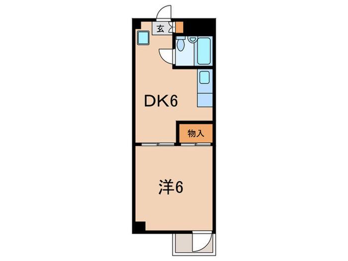 エトワール(1DK/2階)の間取り写真