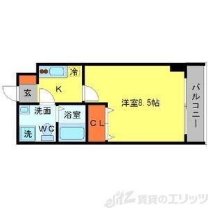 SERENITE江坂四番館(1K/2階)の間取り写真