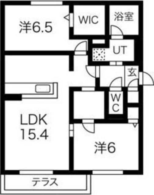セジュールオッツGT長岡京(2LDK/1階)の間取り写真