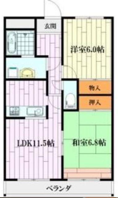 エクセル本郷(2LDK/1階)の間取り写真