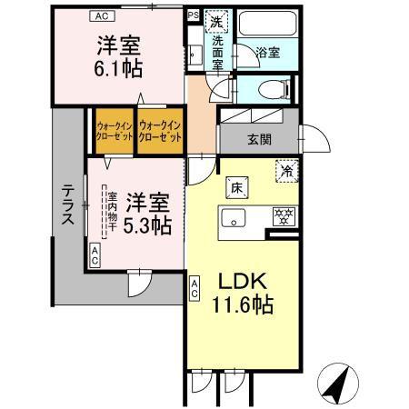 和 NAGOMI(2LDK/1階)の間取り写真