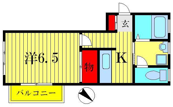 平田ビル(1K/3階)の間取り写真
