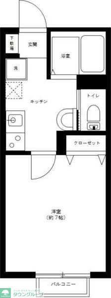 キャメル谷塚IV(1K/1階)の間取り写真