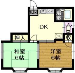 アムール牛森(2K/2階)の間取り写真
