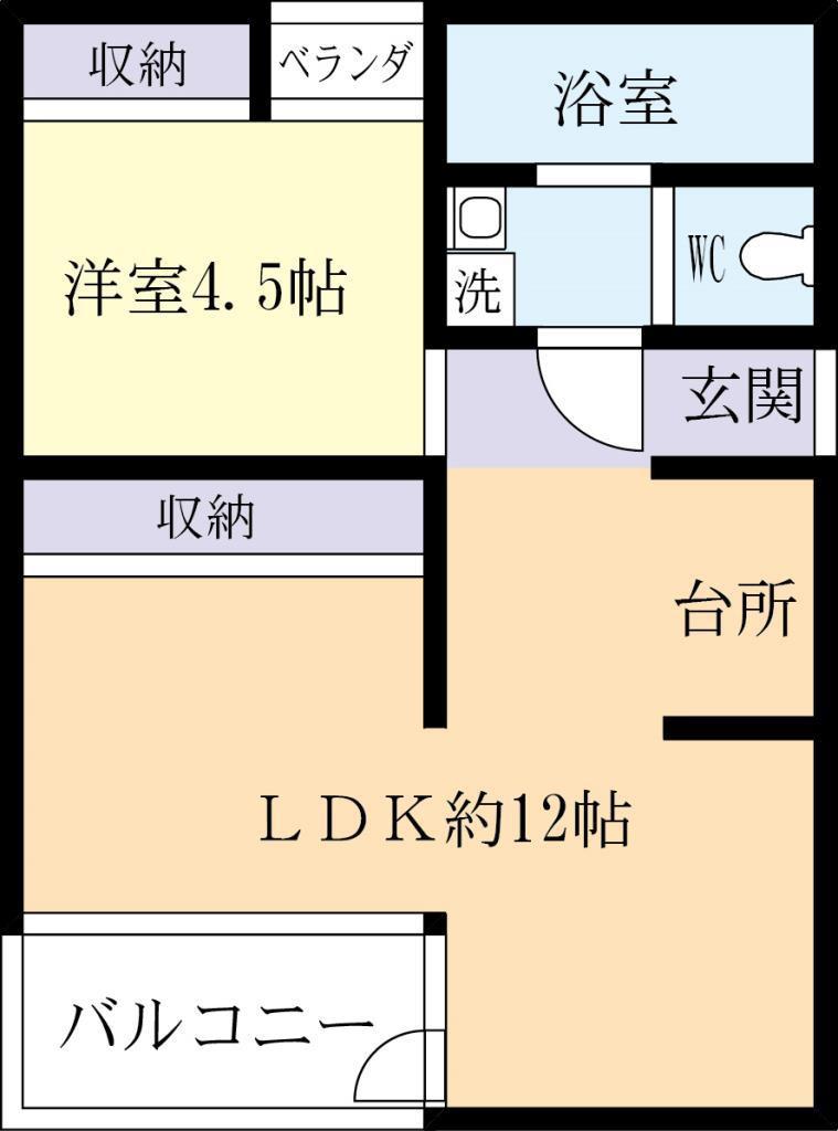 ルネサーティーン(1LDK/4階)の間取り写真