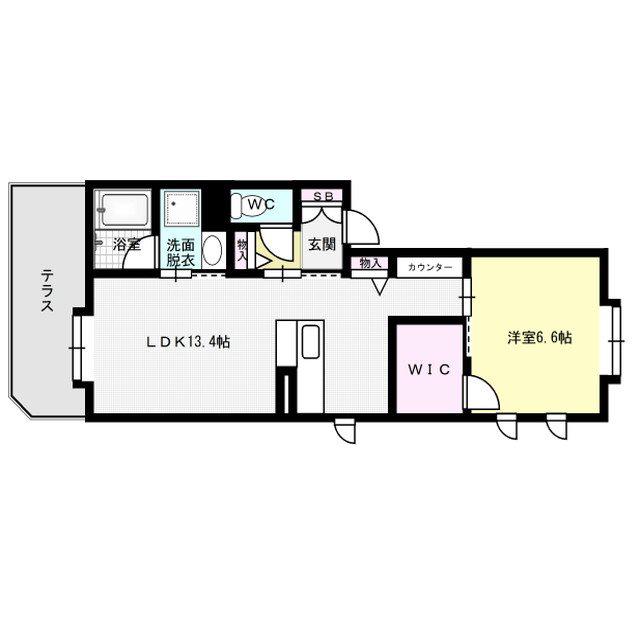 モンジエル(1LDK/1階)の間取り写真