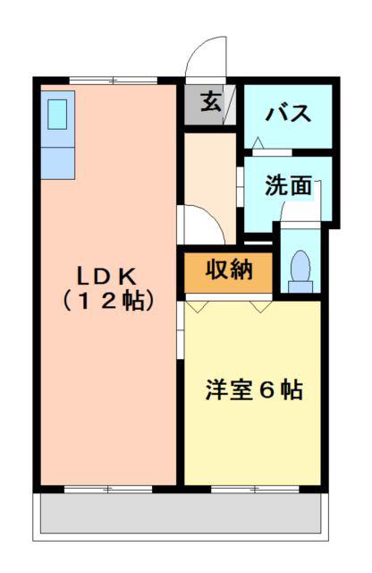 クレマツコーポ(1LDK/2階)の間取り写真
