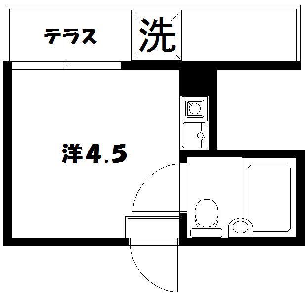 メゾンドプティエールP-II(ワンルーム/1階)の間取り写真