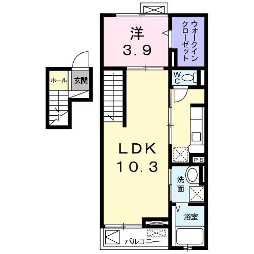 フランアンジュ(1LDK/4階)の間取り写真