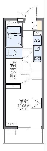 レオパレスWISTERIA(1K/2階)の間取り写真
