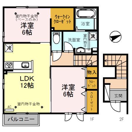 メゾンラフレ(2LDK/2階)の間取り写真