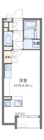 ミランダ光彩ウエスト(ワンルーム/1階)の間取り写真
