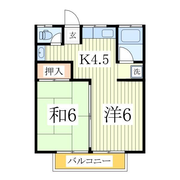 トレス流山I(2K/1階)の間取り写真