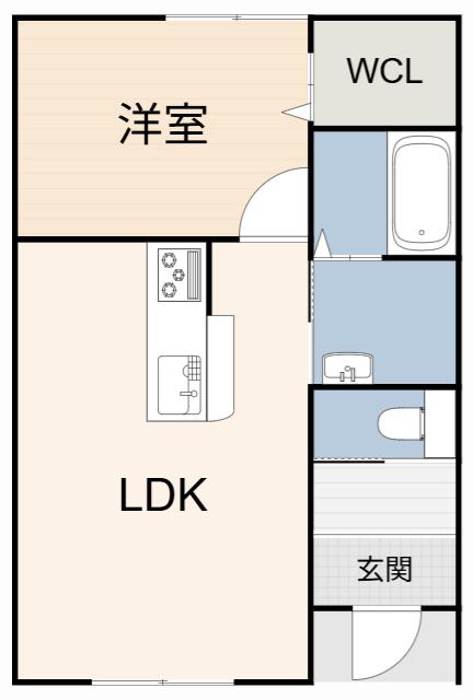THE SECOND 共和(1LDK/1階)の間取り写真
