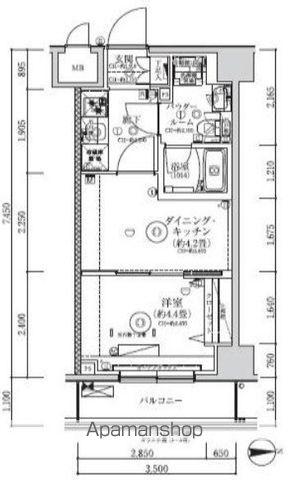 レアライズ赤羽イースト(1DK/3階)の間取り写真