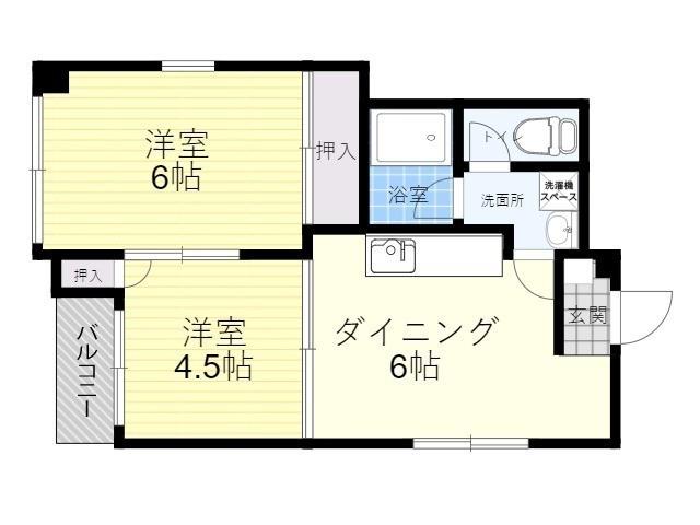 サンシティ富士(2DK/2階)の間取り写真