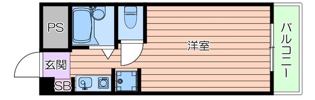 第8東昌ハイツA棟(1K/3階)の間取り写真