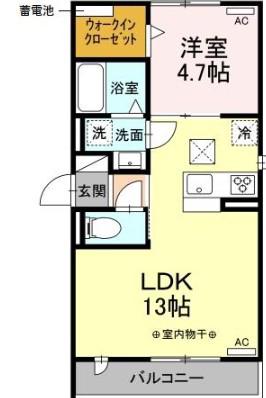 GRAND D-ROOM御器所(1LDK/1階)の間取り写真